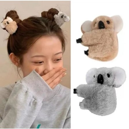 2 st Koala Hårklämmor, Söta Flickors Hårnålar Hårtillbehör