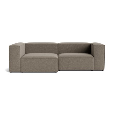 Lissabon Chaiselong Sofa, Venstrevendt, Nordic Grå, Kvalitetsstof, 260x130x72cm - Slidstærk Modulsofa med Ramme af Krydsfiner & Mange Lag Skum