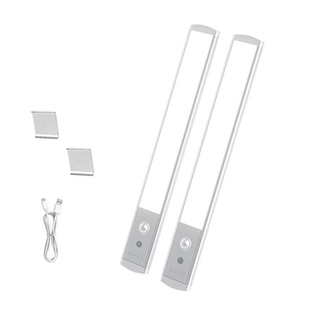 LED Underskabslamper, 3 Farvetemperatur Trinløs Dæmpning Skabslamper, Bevægelsessensor Garderobelys, USB Genopladelig Belysning til Skabe