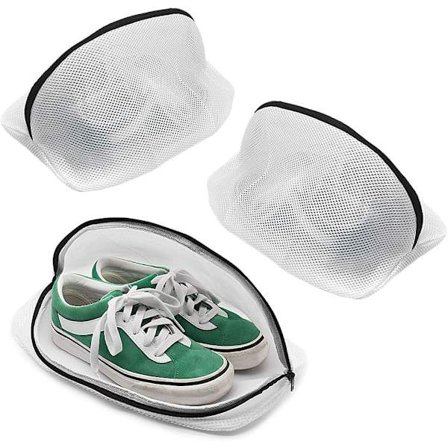 Skotvättspåsar, 3 stk. vaskeposer i mesh for sko, sneakers, tennissko, tøfler, passer herrestørrelse 46