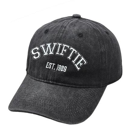 Gaver Hat Taylor Swift 1989 Ponytail Baseball Cap Unisex Snapback Sol Sport Trucker Cap til Kvinder Mænd (FMY) Black