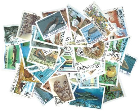 WWF 50 forskellige Frimærker - Fin pakke