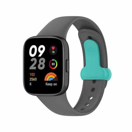 Silicone Replacement Strap for Redi watch3 kompatibelt med Redmi Watch 3 – pehmeä vedenkestävä ranneke pinnarullalukolla DarkGrey