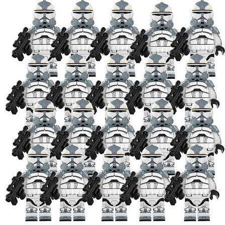 20pcs Star Wars Wooden Block Clone Trooper Figures 20pcs/set +base Plate