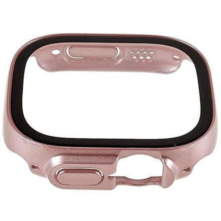 RURIHAI Apple Watch Ultra beskyttelsesdeksel med herdet glass - Rose Gull
