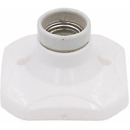 E27 LED-pæresokkel, keramisk E27-sokkel og plastikbase, hvid E27-sokkel med ring til indgangs-/loft-/altanbelysning