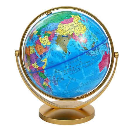 Antik Vintage Glob för Skrivbordsvisning, Svängbar i Alla Riktningar Pedagogisk Roterande Glob med Lättläst Karta, Lyxig Antik Design med