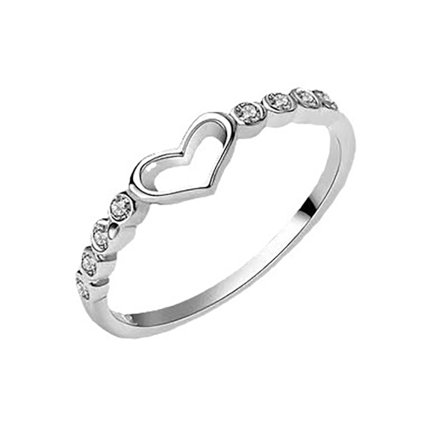 Kvinders Specialtilbudsringe: Dame 925 Sterling Sølv Blå Safir Ring med Cubic Zirconia Hjerte, en betænksom gave til dekoration.