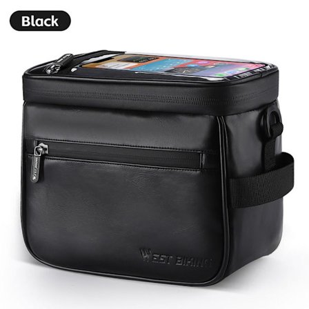 Cykelstyrstaske Touch Screen Telefontaske SORT