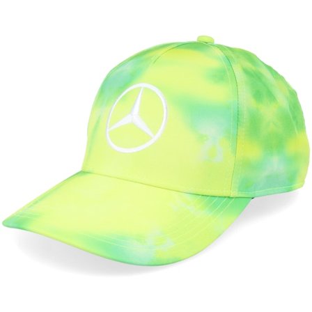 Formula One - Mercedes Amg F1 24 Hamilton Brazil Neon Yellow/Green A-frame Adjustable Adjustable Green Cap - Motor @ Hatstore