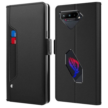 För Asus Rog Phone 5 Spegelfunktion Magnetisk stängning Pu Läder Phone case Folio Flip Stand Korthållare Cover
