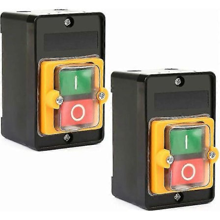 Dww-maskinbryter 2 stk, maskin trykknappbryter AC 220v/380v 10a trykknappbryter på/av, bryter