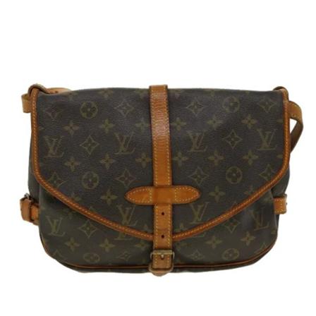 Louis Vuitton Vintage, Pre-owned Saumur 30 Monogram Messenger Bag Bruin, Dames, Maat:ONE Size,leer