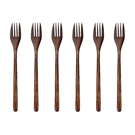 Treføtter i tre, 6 stk. Økovennlig japansk tresalat Gaffel Bestikk Servise Til Barn A (haoyi Db