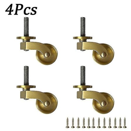 1/4pcs Universal Furniture Caster Antique Casters Wheels Vintage Brass