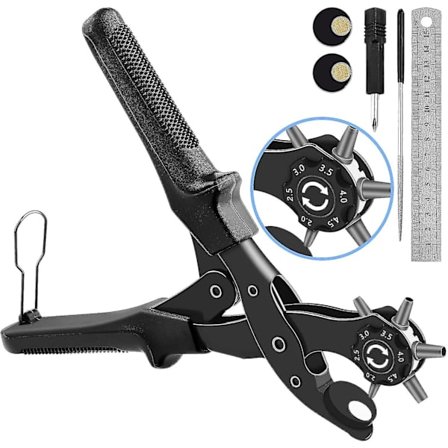 Nahka-reikätyökalu, [päivitetty versio][täydellinen setti] Vyötyökalu, Raskas pyörivä pihdit