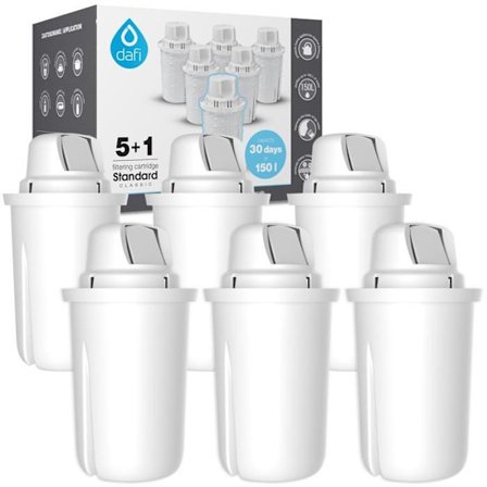 Filtrerpatron - DAFI - Klassisk - 6x - Minskar klor - Förbättrar vattnets smak