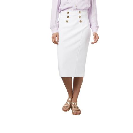 Elisabetta Franchi Rok , Wit , Dames , Maat: S Kokerrokken