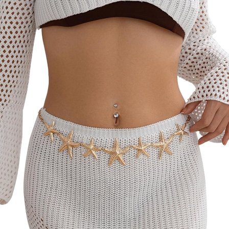 Enkelt Sjøstjerne Midjekjede Belte & Bikini Kroppssmykker - Sexy Metall Midjebelte for Kvinner - Sommer Strand Anledning