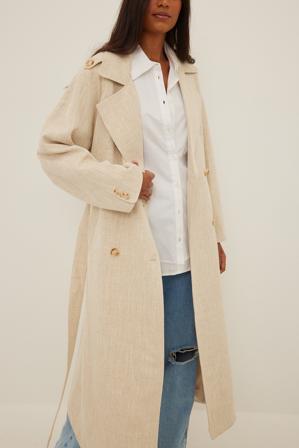 NA-KD Trend Trench structuré - Trenchcoats - OffBlanc - EU 32