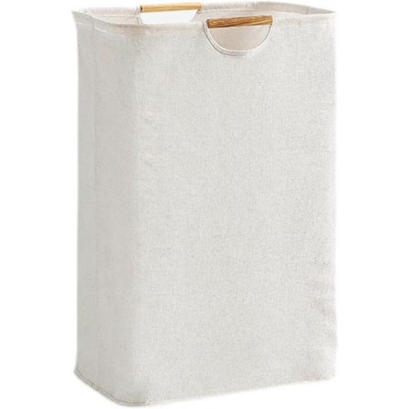 ING skittentøyskurv sammenleggbar skittentøyskurv beige 55x40x27 cm sammenleggbar kurv kurvhåndtak perfekt for soverom, hybel, vaskerom, fest
