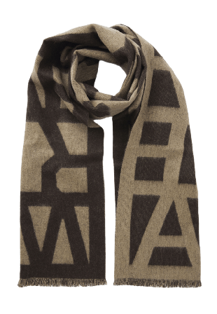 Wera Jaquardstickad ullhalsduk HERA Halsdukar & scarves Brun ONESIZE