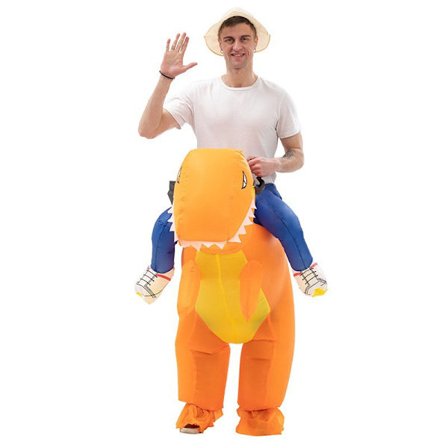 Oppblåsbar Dinosaurkostyme, Oppblåsbar Dinosaurkostyme, Oppblåsbar Halloween-kostyme Orange_yux
