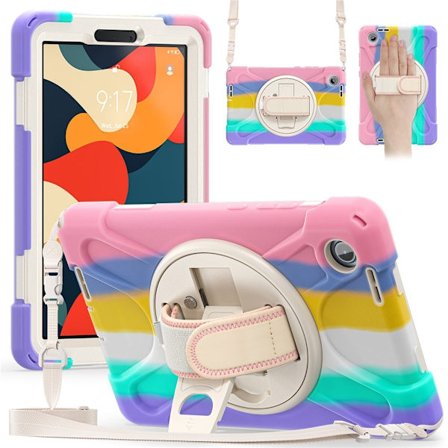 SKALO Lenovo Tab One Armor 360 Handtag Axelrem Fodral - Rainbow