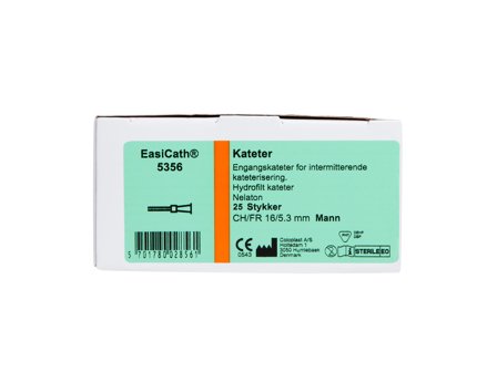 EasiCath Kateter, 5356, Nelaton for menn 40 cm, CH 16, 25 stk.
