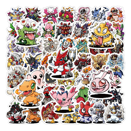 56 stk Nye klistremerker koffert notatbok vannflaske elektrisk bil barneklistremerker