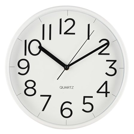 Tiempo 30 cm vægur med lydløs mekanisme - Hvid