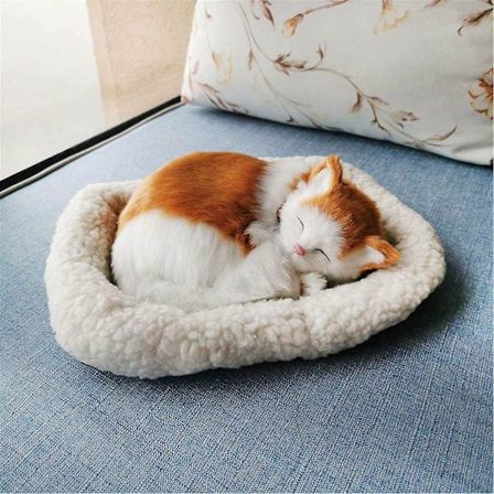 33cm Andning katt simulering katt modell ornament plysch katt läge