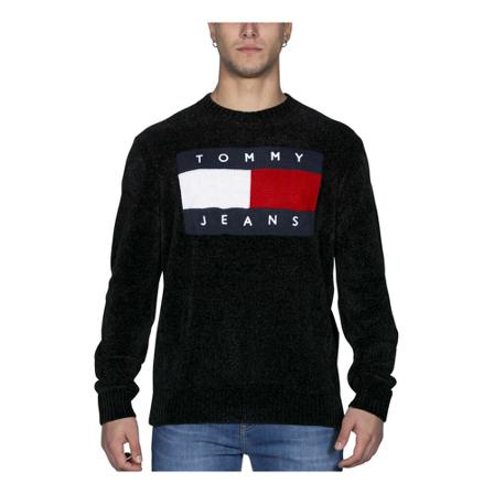 Tommy Hilfiger, Round-neck Knitwear Zwart, Heren, Maat:S