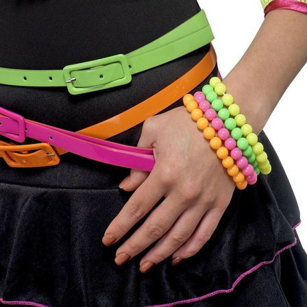 Neonfärgade Pärlarmband 4-pack