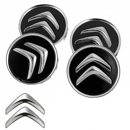 4 st/set 60 mm Bilhjul Navkapslar för Citroen STORLEK: Svart