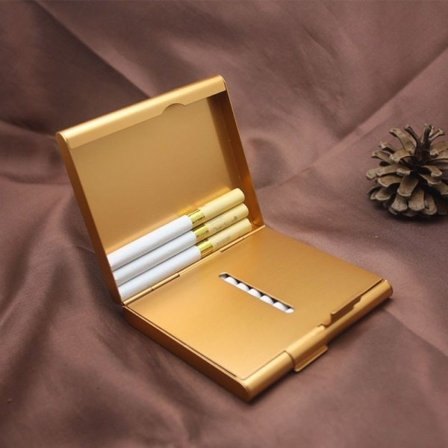Guld etui/holder til 2 pakker cigaretter