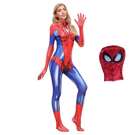 Edderkopper Dame Kostyme Body Adult, Halloween Superhelter Jente Cosplay Catsuit Jumpsuit Romper Fancy Jumpsuit