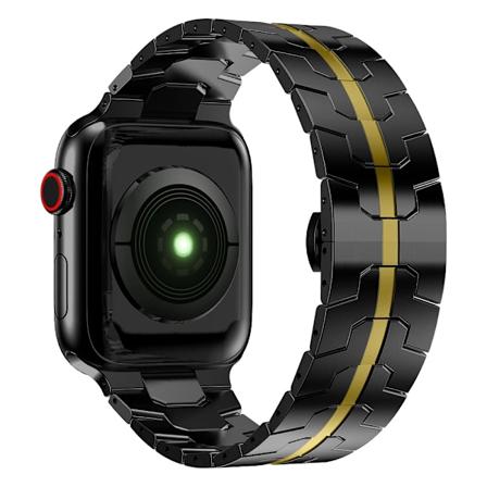 Lyxarmbånd til Apple Watch -bånd 45mm 44mm 49mm 42mm 41mm 40mm 38mm Metal rustfrit stål Armbånd iWatch Series 7 8 SE 3 Ultra sort guld 38mm 40mm 41mm 