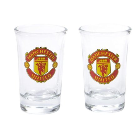 Manchester United FC Wordmark Crest Shotglas (2-pack) One