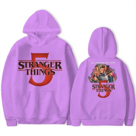 Stranger Things 5 Hettegenser – Unisex – Varm fleeceforet genser – Høst/Vinter Rød 3 L Rød 3 L