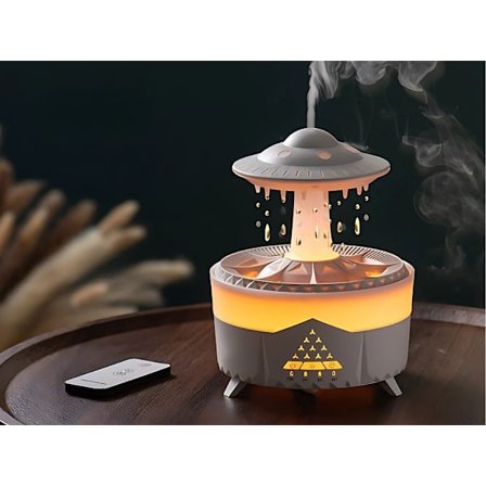 Luftfuktare doftspridare ufo-formad LED-lampa med fjärrkontroll