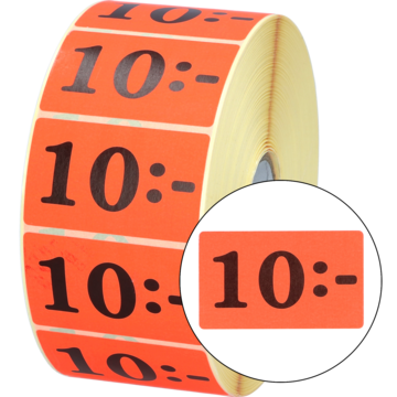 ETIKETT RØD 10,
