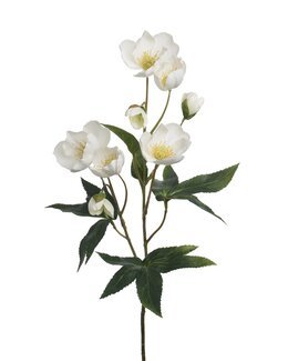 Kunstig snitblomst julerose 1-pak Hvid