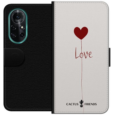 Kompatibelt Lommeboketui til Huawei Huawei nova 8 Pro Cactus and Friends - Love Balloon Minimal