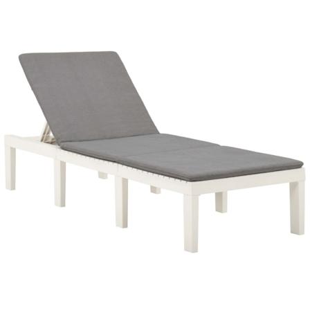 Solsäng med dyna plast vit