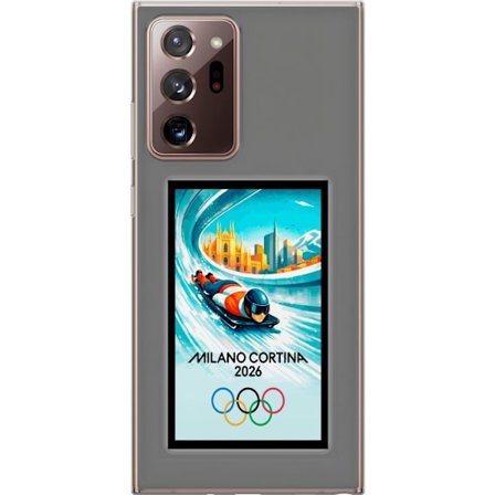 Yhteensopiva Puhelinkuori Samsung Galaxy Note20 Ultra Dynaaminen kelkkailija tai skeleton-ajaja jääkanavalla Milanon Cortina 2026 kanssa, kaupunkinäky