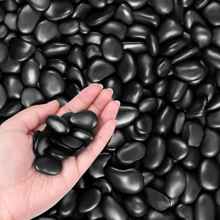 1 kg koristeellisia mustia kiviä - 2,5–3 cm koristeellisia kiviä ruukkukasveille, akvaarioon, puutarhaan, terraarioon.