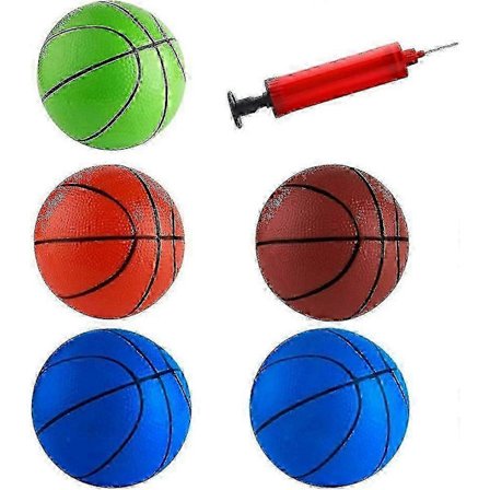 5 stk. Mini Basketball Oppustelige Mini Bold Legetøj med Pumpe og Nåle til Børn