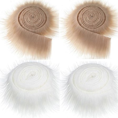 Falsk Pelsbånd 4 stk/sæt Juletræsskørt Nisse til Dukke Skæg Dekoration til Juletræ Girlander Krans Kostume Trimning Tilbehør