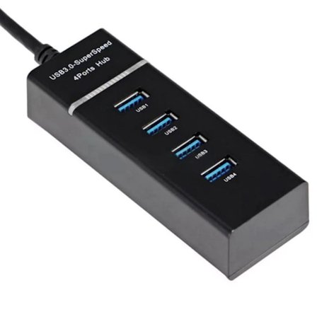 USB 2.0 Hub 4-port Svart
